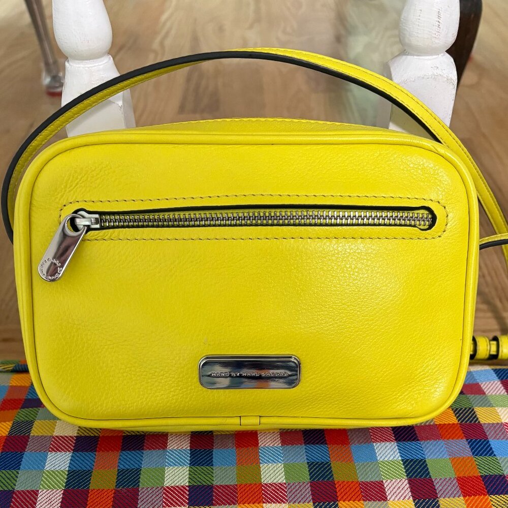 Marc by Marc Jacobs Sally Lemon Yellow Leather Camera Crossbody Bag